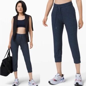 Lululemon Ready To Rulu Crop Jogger Pant Heathered True Navy Black 12 Workout